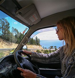 Driving a campervan in New Zealand