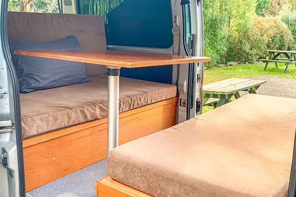 Escape Rentals campervans interior table