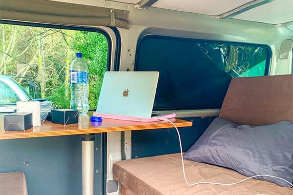 Escape Rentals campervans interior workstation