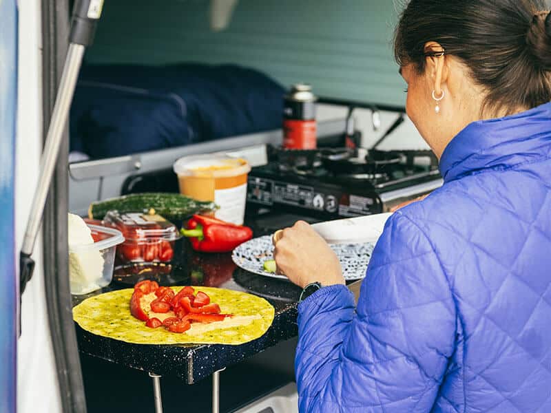 Escape Rentals NZ Our Campervan interior 04 - Whip up a meal wherever the road takes you.
