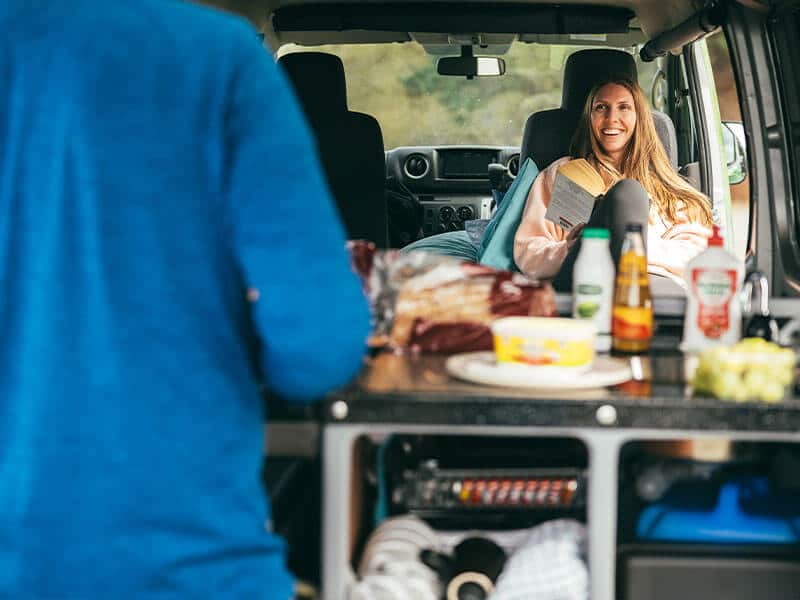 Escape Rentals NZ Our Campervan interior 05-Good food, good company — that’s life on the road.