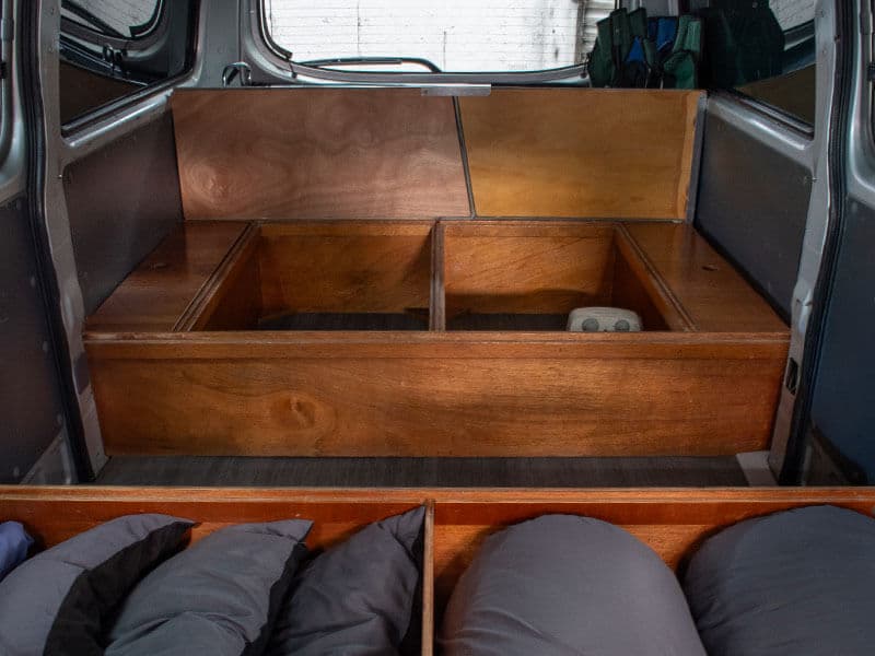Escape Rentals NZ Our Campervan interior 13 - Standard Campervan interior: No toilet, no worries — more space for comfort and gear.