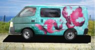 Pink Butterfly Self Contained Campervan