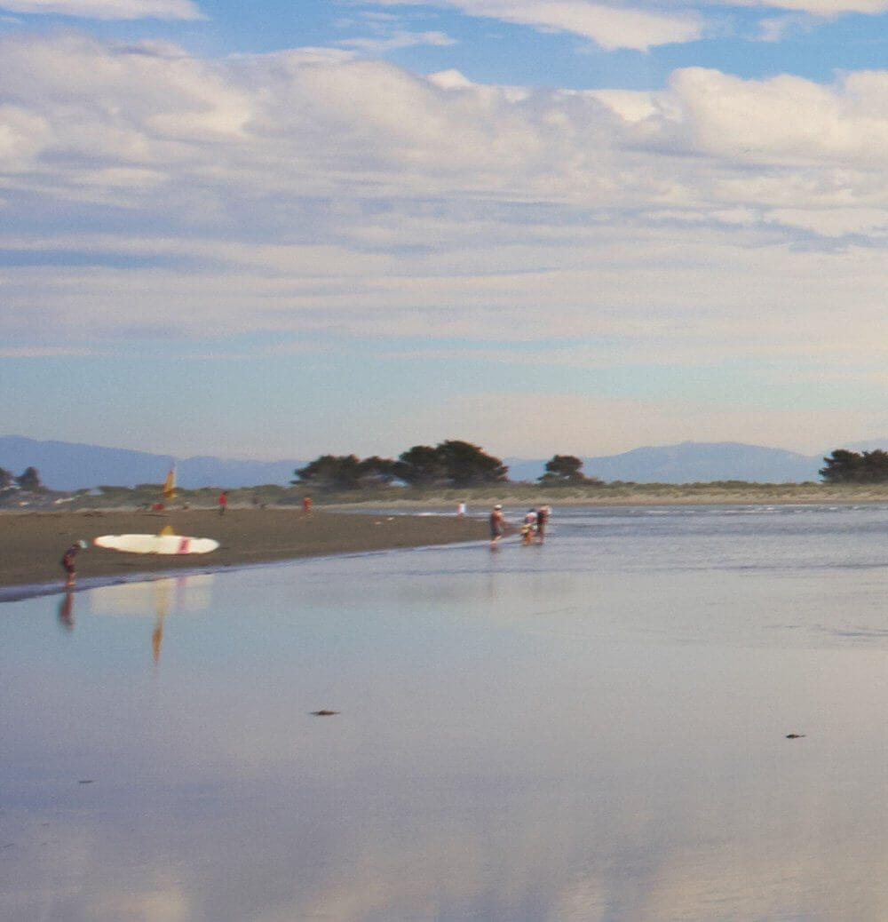 Surf beach around Christchurch New Zealand